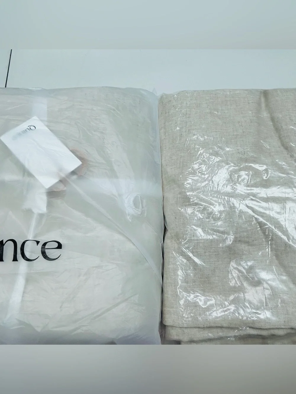 NWT QUINCE Set Of 2 48x108 European Linen True Blackout Curtains Flax 9056
